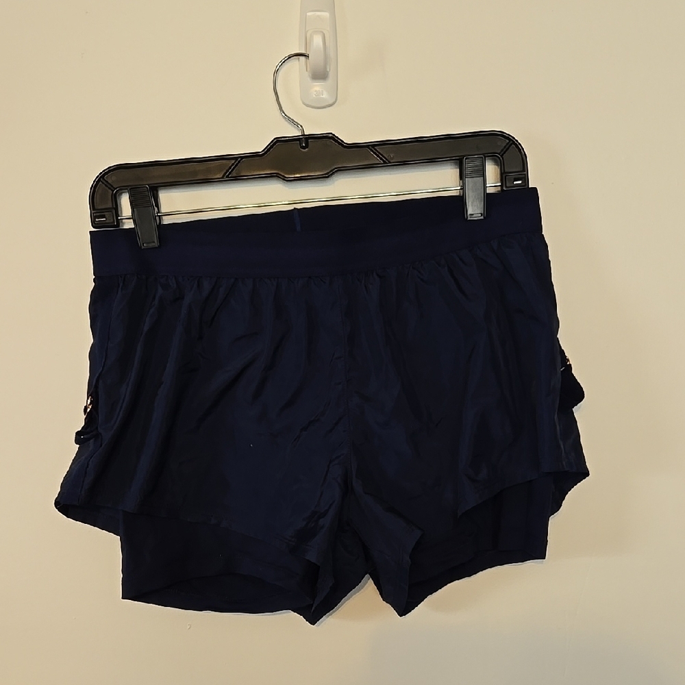 Champion Blue Athletic Shorts with Ruffled Layers